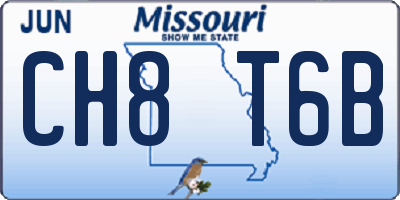 MO license plate CH8T6B