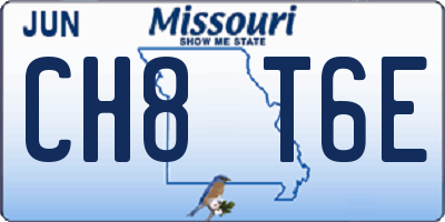 MO license plate CH8T6E