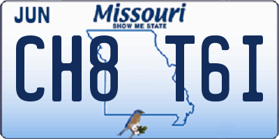 MO license plate CH8T6I