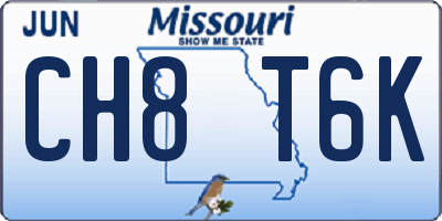 MO license plate CH8T6K