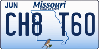 MO license plate CH8T6O