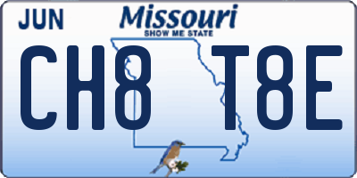 MO license plate CH8T8E