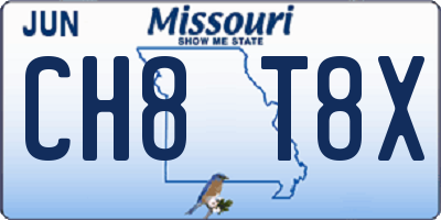 MO license plate CH8T8X