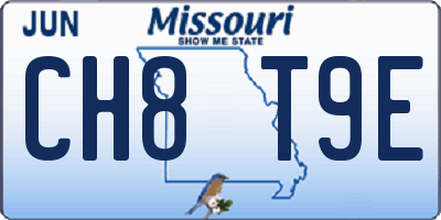 MO license plate CH8T9E