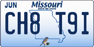 MO license plate CH8T9I