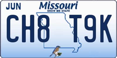 MO license plate CH8T9K