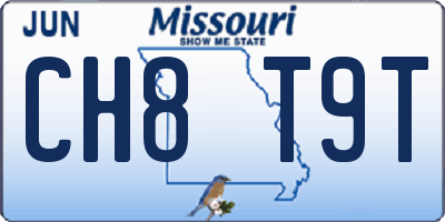MO license plate CH8T9T