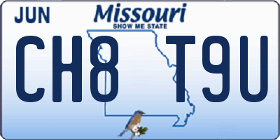 MO license plate CH8T9U
