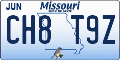 MO license plate CH8T9Z