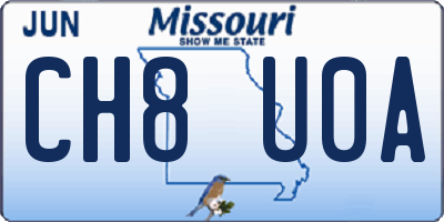 MO license plate CH8U0A