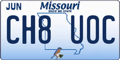 MO license plate CH8U0C
