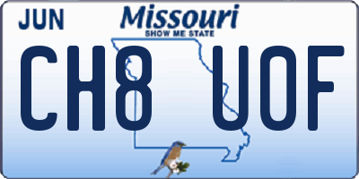 MO license plate CH8U0F