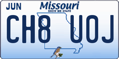 MO license plate CH8U0J