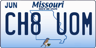MO license plate CH8U0M