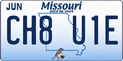 MO license plate CH8U1E
