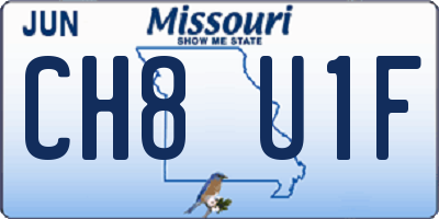 MO license plate CH8U1F