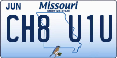 MO license plate CH8U1U