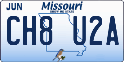 MO license plate CH8U2A