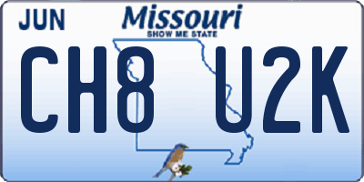MO license plate CH8U2K