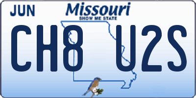 MO license plate CH8U2S