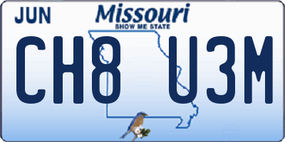 MO license plate CH8U3M