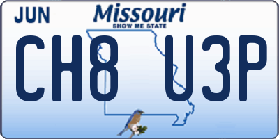 MO license plate CH8U3P