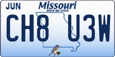 MO license plate CH8U3W