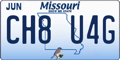 MO license plate CH8U4G