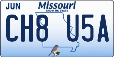 MO license plate CH8U5A