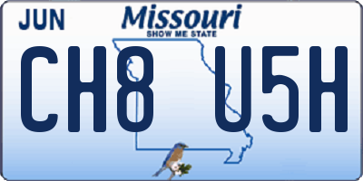 MO license plate CH8U5H