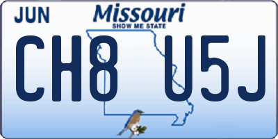 MO license plate CH8U5J