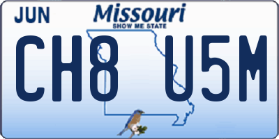 MO license plate CH8U5M
