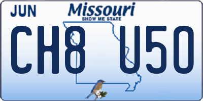 MO license plate CH8U5O