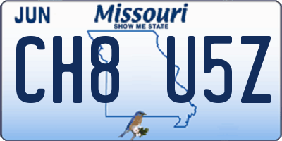 MO license plate CH8U5Z