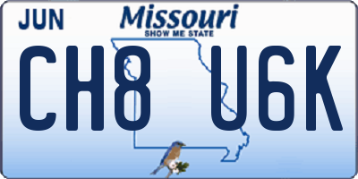 MO license plate CH8U6K