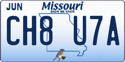 MO license plate CH8U7A