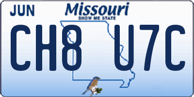 MO license plate CH8U7C