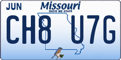 MO license plate CH8U7G