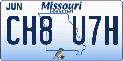 MO license plate CH8U7H