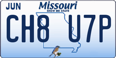 MO license plate CH8U7P