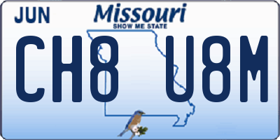 MO license plate CH8U8M