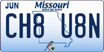 MO license plate CH8U8N