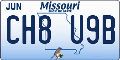 MO license plate CH8U9B