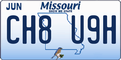 MO license plate CH8U9H