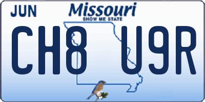 MO license plate CH8U9R