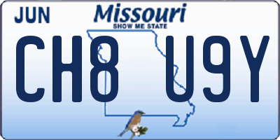 MO license plate CH8U9Y