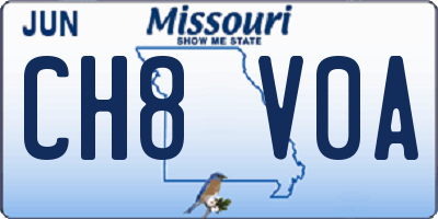 MO license plate CH8V0A