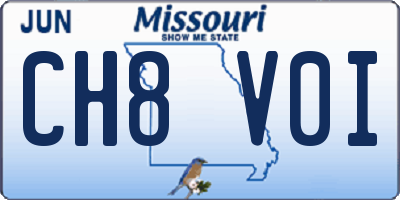 MO license plate CH8V0I