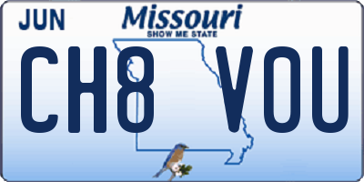 MO license plate CH8V0U