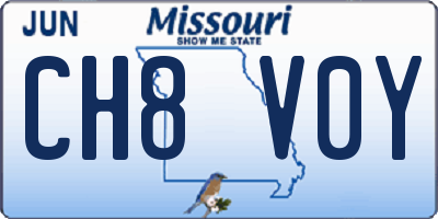 MO license plate CH8V0Y